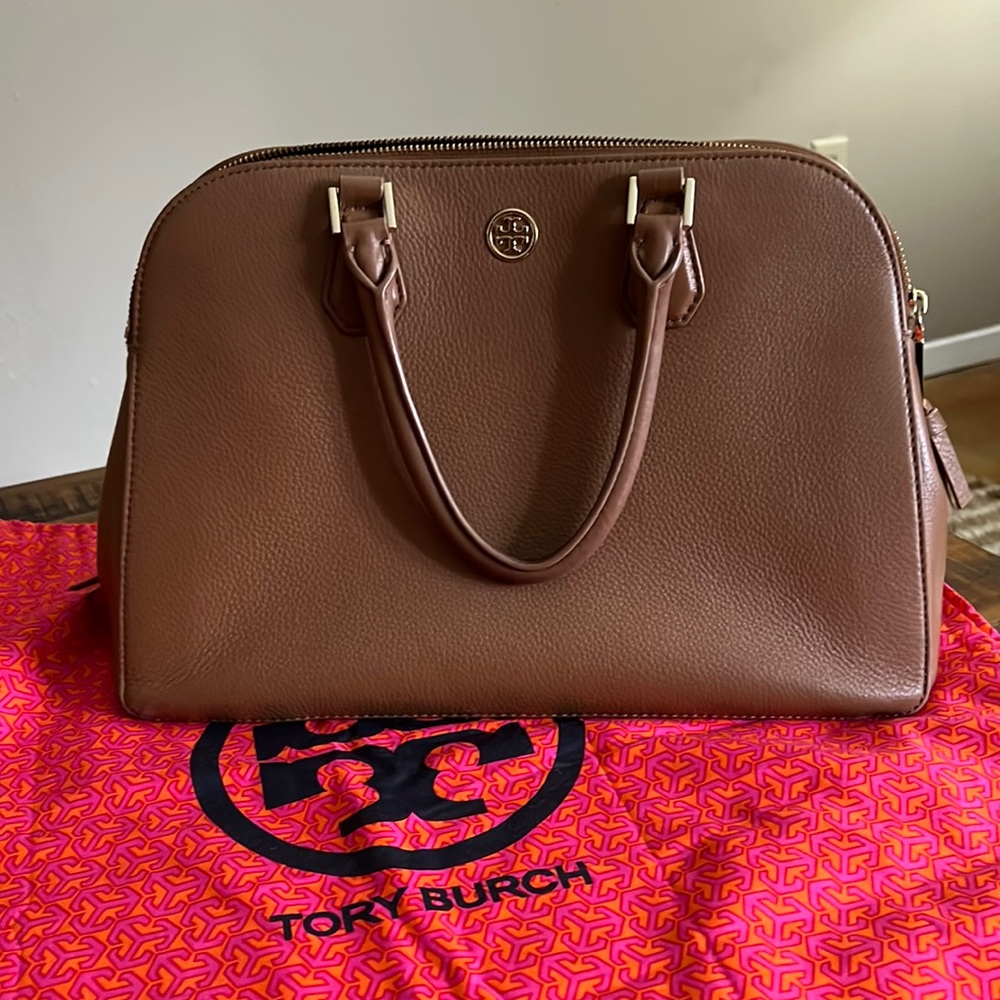 Tory Burch Robinson dome double zip leather satchel